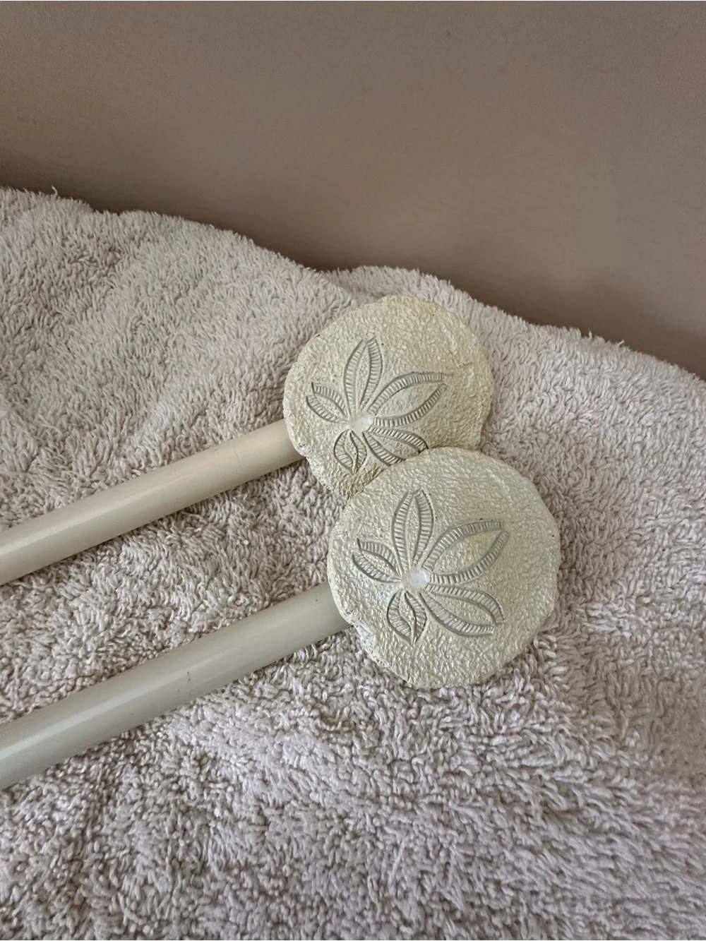 Cream Sand-Dollar Decorative Curtain Rods - Set of 2
